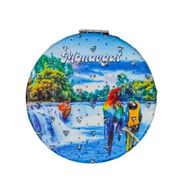 Manavgat Themed Custom Printed Round Pocket Mirror - 2
