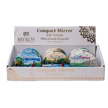 Manavgat Themed Custom Printed Round Pocket Mirror