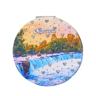 Manavgat Themed Custom Printed Round Pocket Mirror - 6