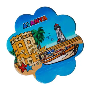 Alanya Themed UV Daisy Traditional Coaster 88 mm - 3