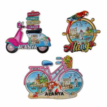 Toptan Alanya Temalı Polyester Magnet - 3