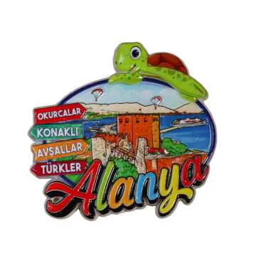 Alanya Themed Polyester Printed Fridge Magnet