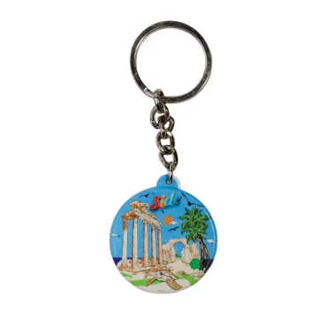 Side Themed Customised UV Printed Plastic Base Square Keyring 38x100 mm