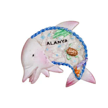 Alanya Themed Polyester Stoned And Nacrous Fridge Magnet - 4