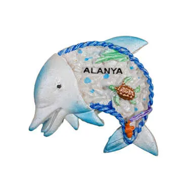 Alanya Themed Polyester Stoned And Nacrous Fridge Magnet - 5