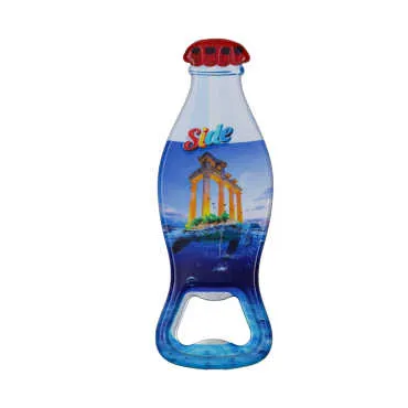 Side Themed Customised Uv Printed Coca Cola Bottle Shape Plastic Base Bottle Opener 42x120 mm