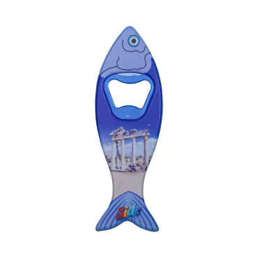 Side Themed Customised UV Printed Fish Shape Printed Plastic Base Bottle Opener 42x130 mm - 6