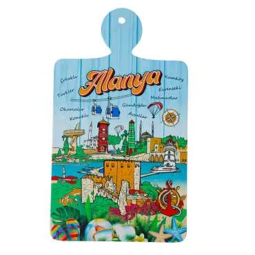 Alanya Themed Wooden Cutting Board