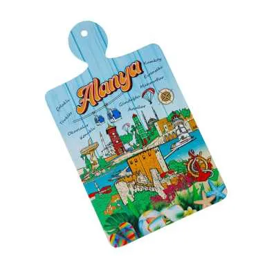 Alanya Themed Wooden Cutting Board - Standart - 2