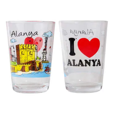 Alanya Themed Myros Set of 2 Water Glasses