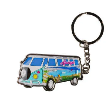 Alanya Themed Minibus Shaped Metal Keychain