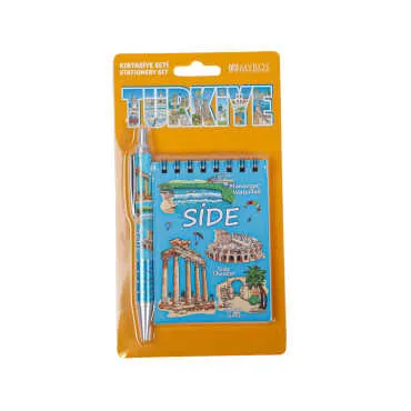 Side Themed Notebook and Click Ballpoint Pen Set - Standart