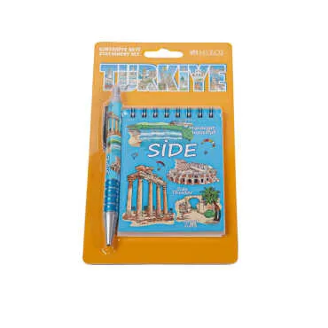 Side Themed Notebook and Click Ballpoint Pen Set - Standart - 2