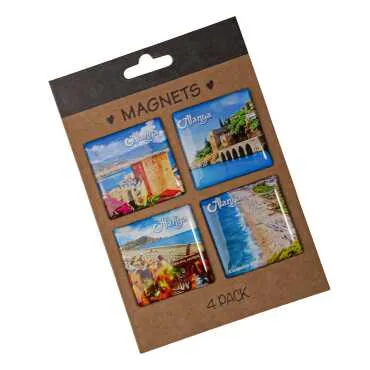 Alanya Themed Myros Four Piece Refrigerator Magnet Set 40x40 mm - Standart - 2