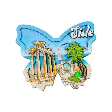 Side Themed 3D Picture Wooden Refrigerator Magnet