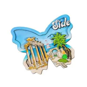 Side Themed 3D Picture Wooden Refrigerator Magnet - 13