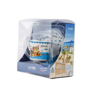 Alanya Themed Single Porcelain Coffee Cup - 8