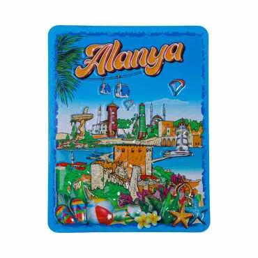 Alanya Themed Embossed PVC Refrigerator Magnet 70x90 mm