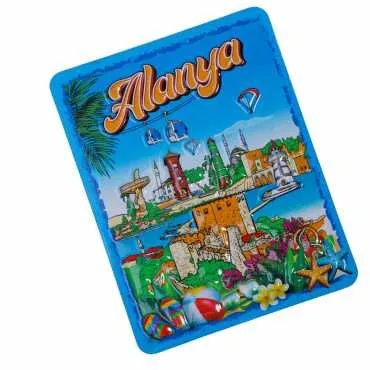Alanya Themed Embossed PVC Refrigerator Magnet 70x90 mm - 13