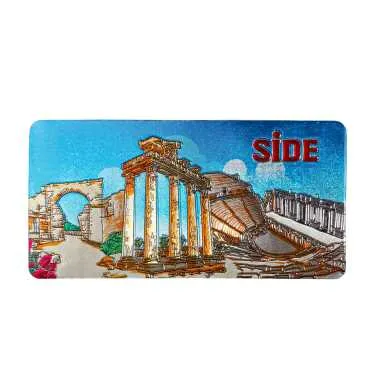 Side Themed Metallic Refrigerator Magnet 50x100 mm