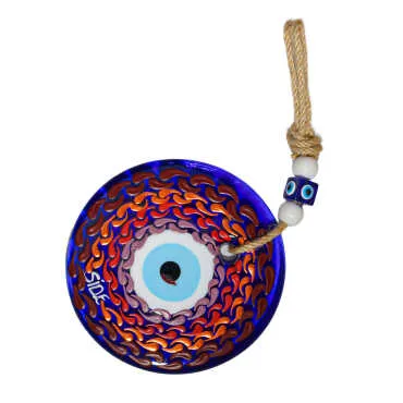 Side Themed Mandala Design Glass Evil Eye Wall Hanging 22 cm - 17