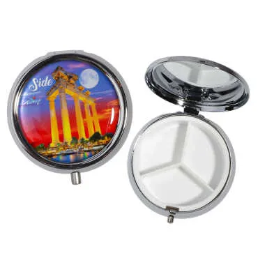 Side Themed Myros Round Pill Box 50x15 mm