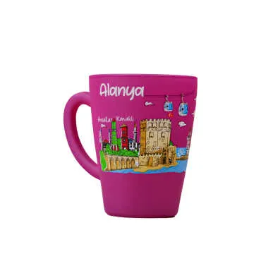Alanya Themed Oval Glass Mug 27 Cl - 5