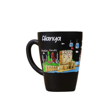 Alanya Themed Oval Glass Mug 27 Cl - 6