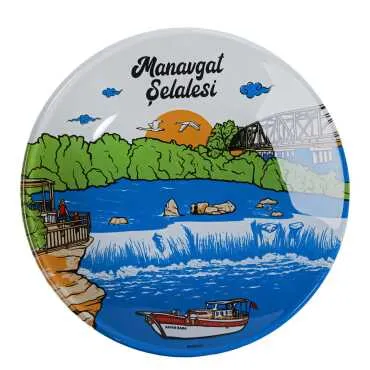 Manavgat Temalı Cam Tabak 18 cm  - 3