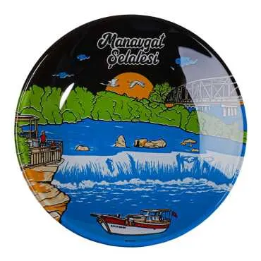 Manavgat Temalı Cam Tabak 18 cm  - 4