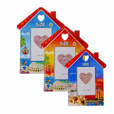 Side Themed Wooden House Shaped Photo Frame - 2