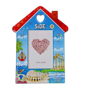 Side Themed Wooden House Shaped Photo Frame - 6