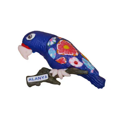 Alanya Temalı Dalda Papağan Fimo Magnet - 5