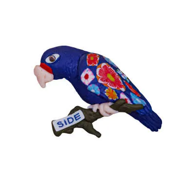 Side Temalı Dalda Papağan Fimo Magnet - 5