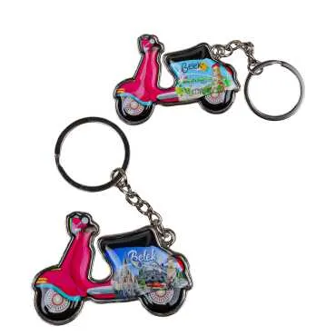 Belek Themed Scooter Shaped Metal Keychain - 2
