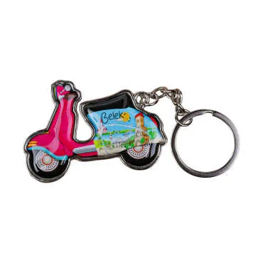 Belek Themed Scooter Shaped Metal Keychain - 4