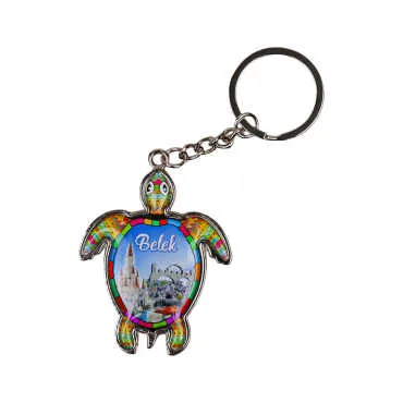 Belek Themed Turtle Shaped Metal Keychain - 3