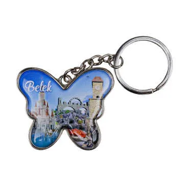 Belek Temalı Kelebek Şekilli Metal Anahtarlık - 3