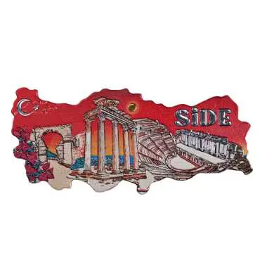 Side Themed Metallic Map Refrigerator Magnet - 11
