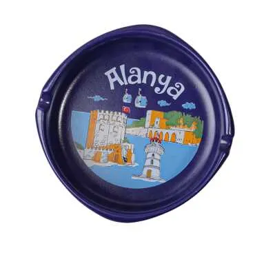 Alanya Themed Traditional Large Ashtray 100*40 mm - 3