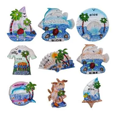 Side Themed Stone and Mother of Pearl Polyester Refrigerator Magnet - 25
