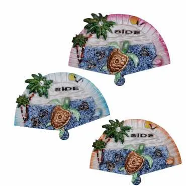 Side Themed Stone and Mother of Pearl Polyester Refrigerator Magnet - 12