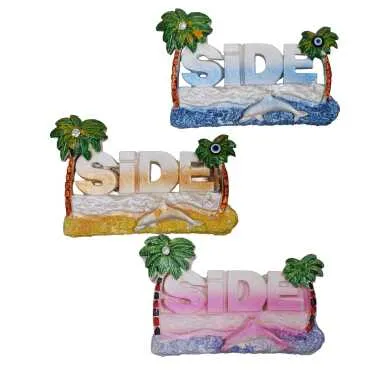 Side Themed Stone and Mother of Pearl Polyester Refrigerator Magnet - 21
