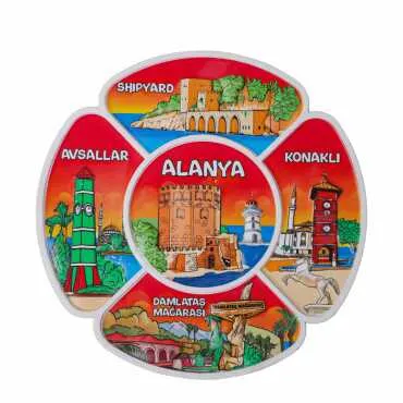 Alanya Temalı Uv Baskılı Polyester Tabak 15 Cm - 3