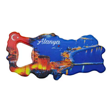 Alanya Themed UV Map Bottle Opener - 3