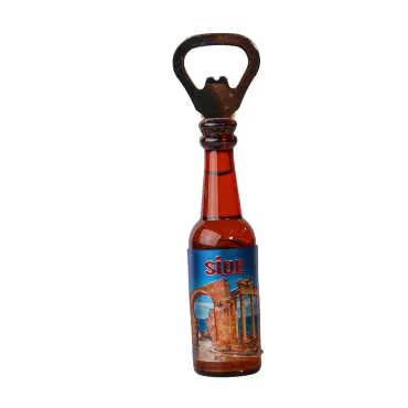 Side Themed Metallic Bottle Opener Refrigerator Magnet - 6