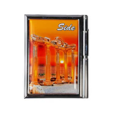 Side Themed Myros Metal Pen Holder Notepad 86x66x8 mm - 3