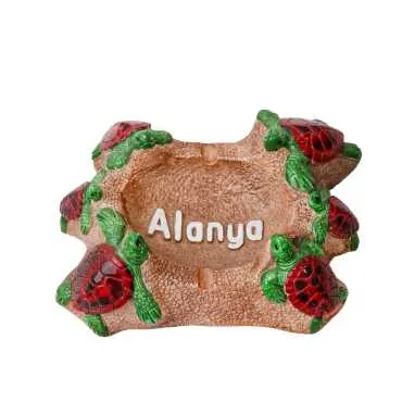 Alanya Themed Plaster Turtle Ashtray - 4