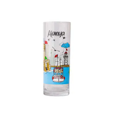 Alanya Temalı Myros Baskılı Rakı Bardağı - 3