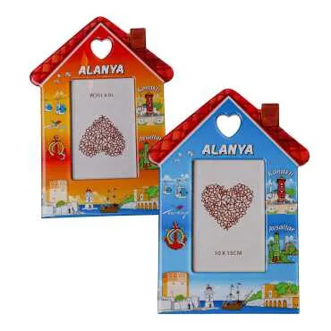 Alanya Themed Wooden House Shaped Photo Frame - 2